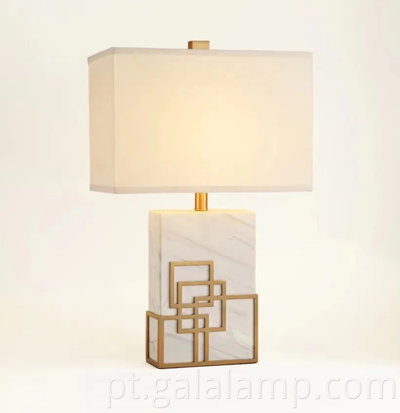 Luminária de mesa de mármore elegante para sala de estar e decoração do quarto